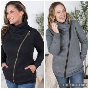 Michelle Mae Grey and Black Quinn Zip up BUNDLE